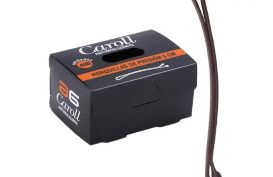 Asuer Horquilla Antideslizante Castaño Caroll 5cm 400uds